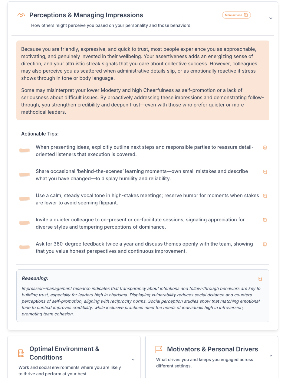 Dynamic Report Personal Action Open