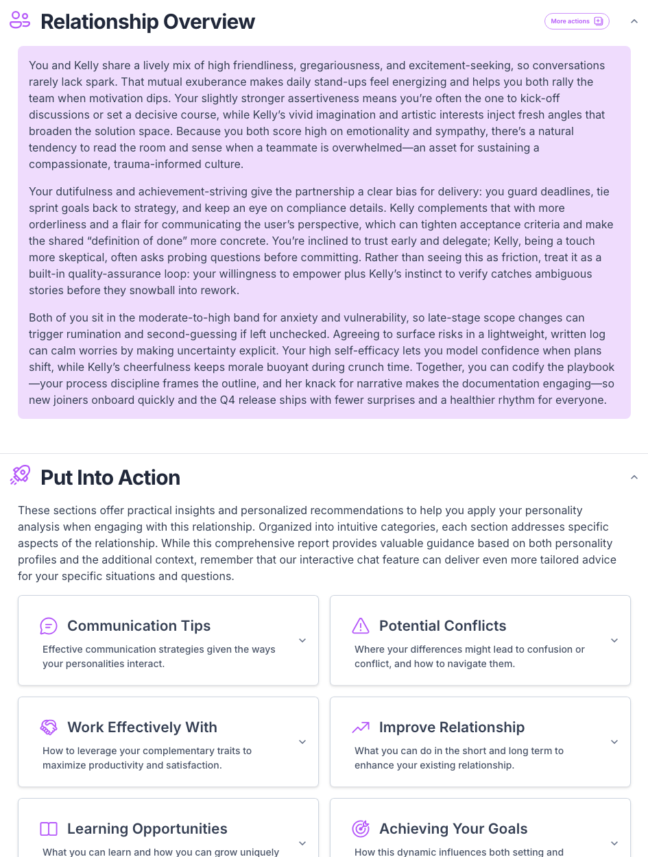 Dynamic Report Relationship Action Overview